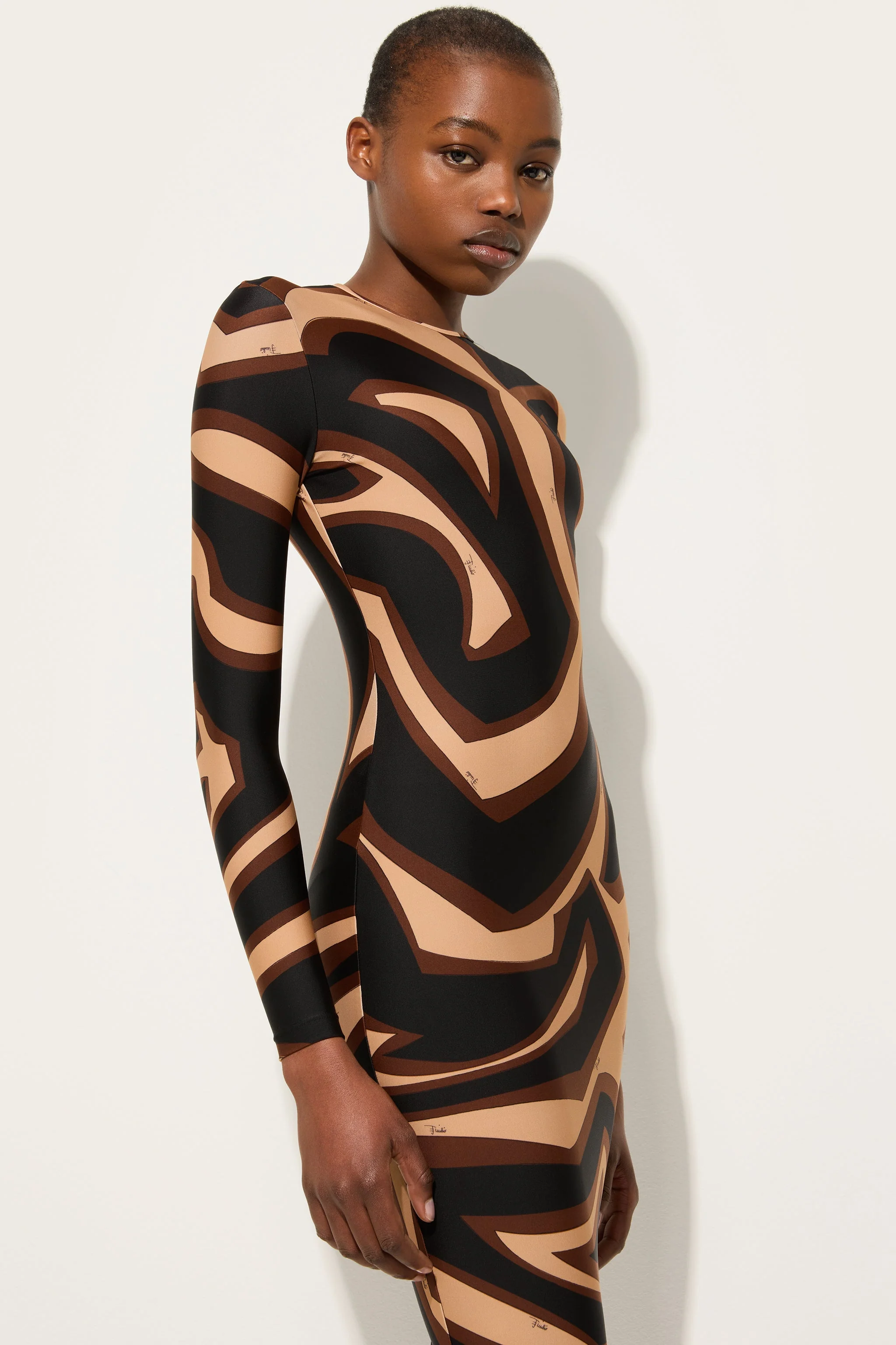 Abito in Lycra in Stampa Labirinto - Image 5