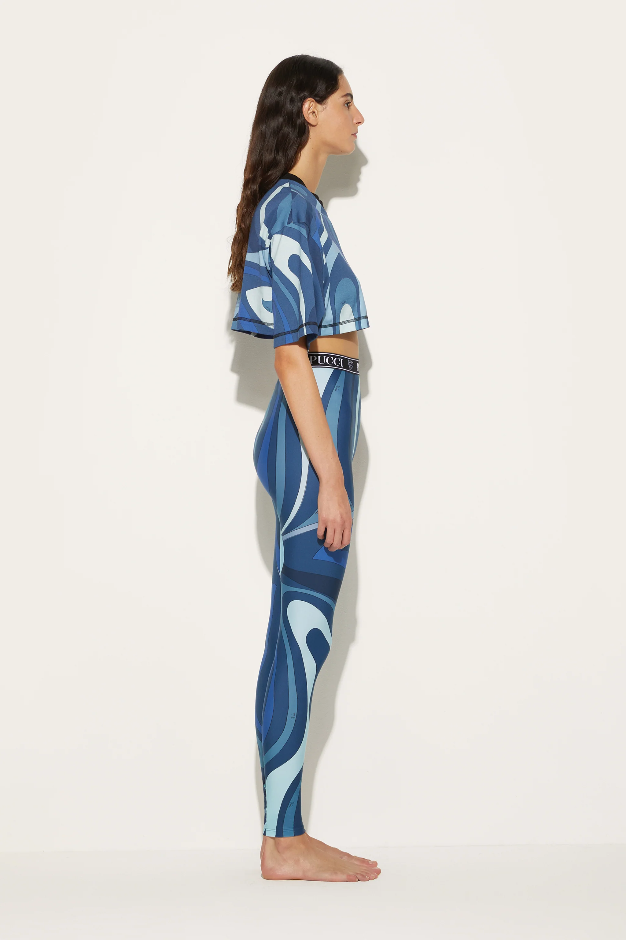 Crop top con stampa Marmo - Image 3
