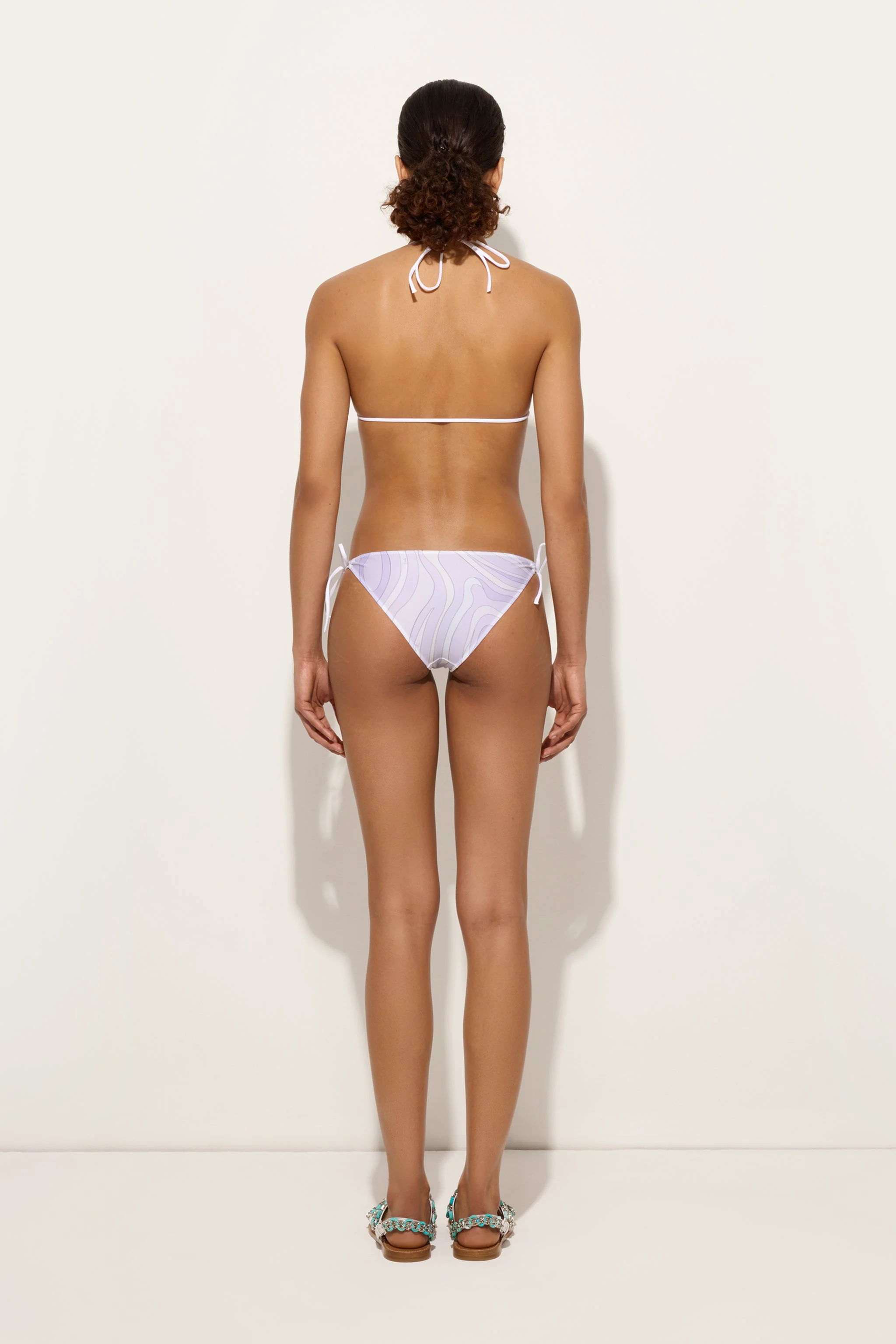 Top Bikini a Triangolo in Stampa Marmo - Image 4