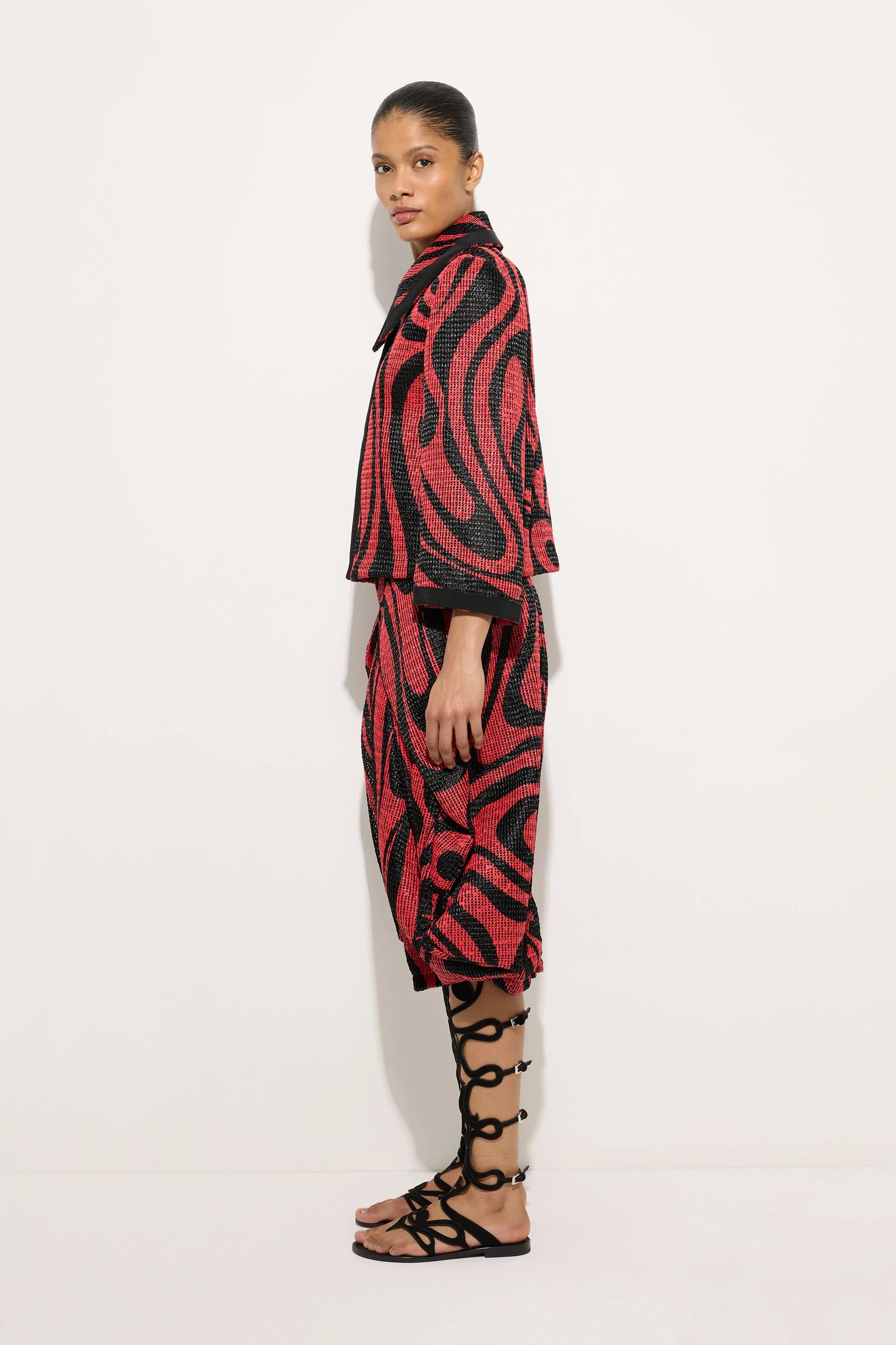 Giacca Caban in Raffia Stampata - Image 3
