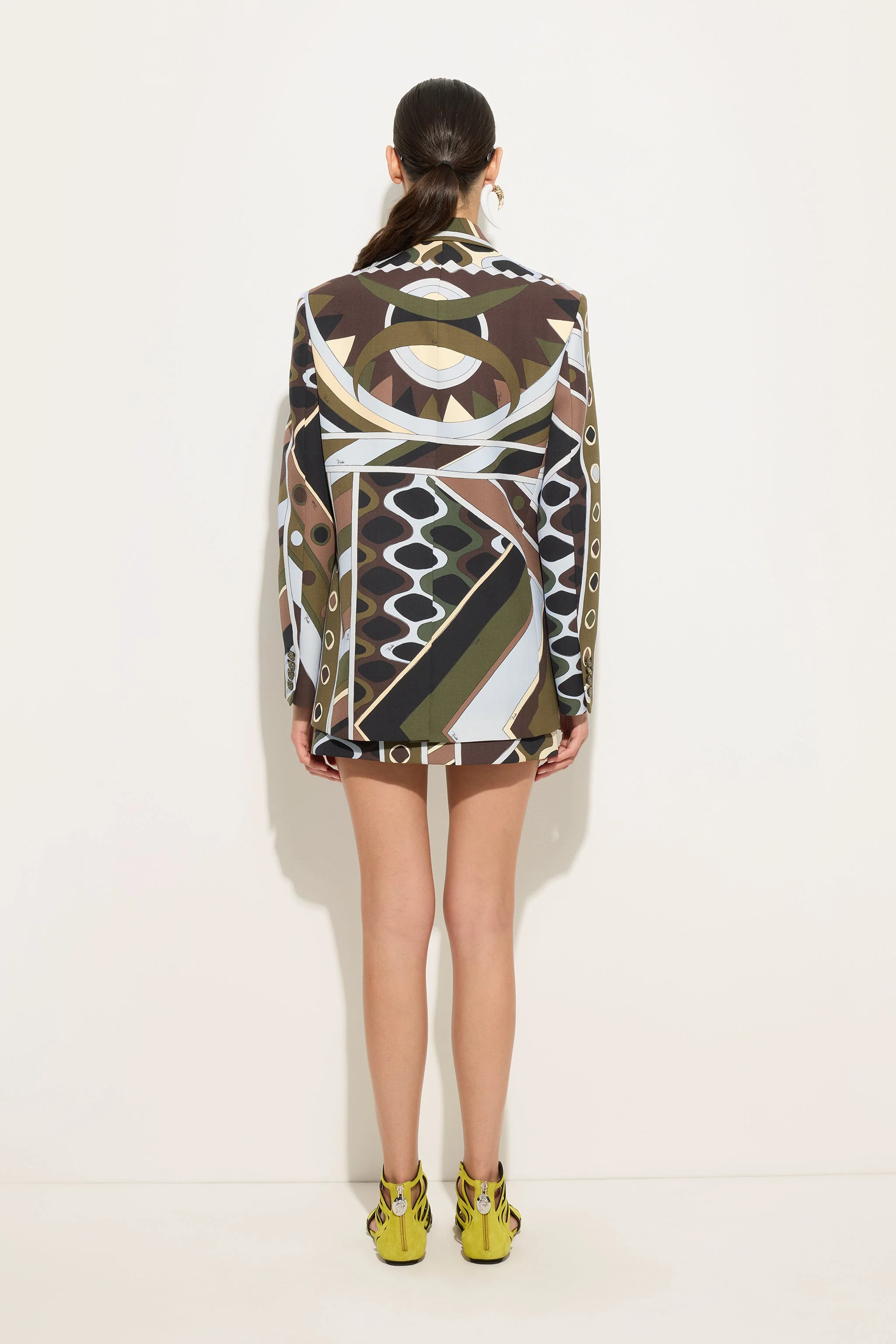 Giacca Oversize in Fresco Lana in Stampa Vivara - Image 4